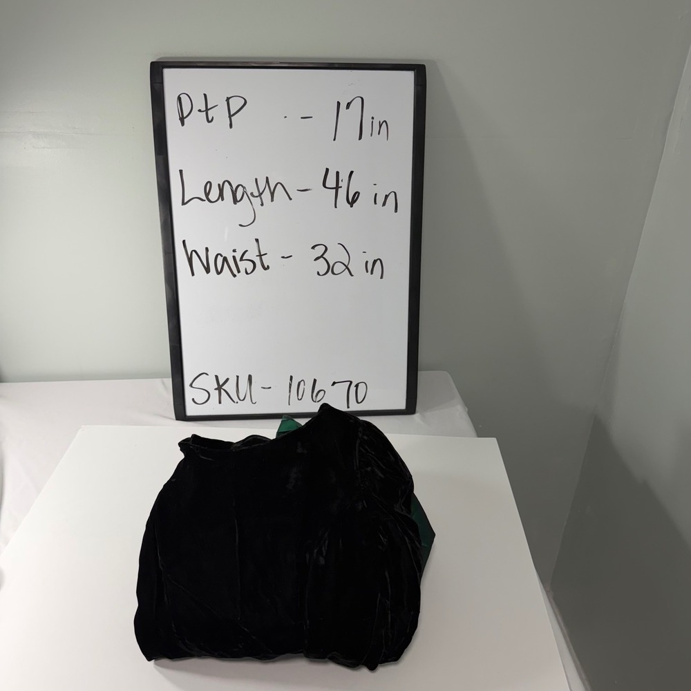 Vintage 80s Black Velvet Green Taffeta High Low Bow Party Dress Size 8 ILGWU USA - Picture 9 of 9